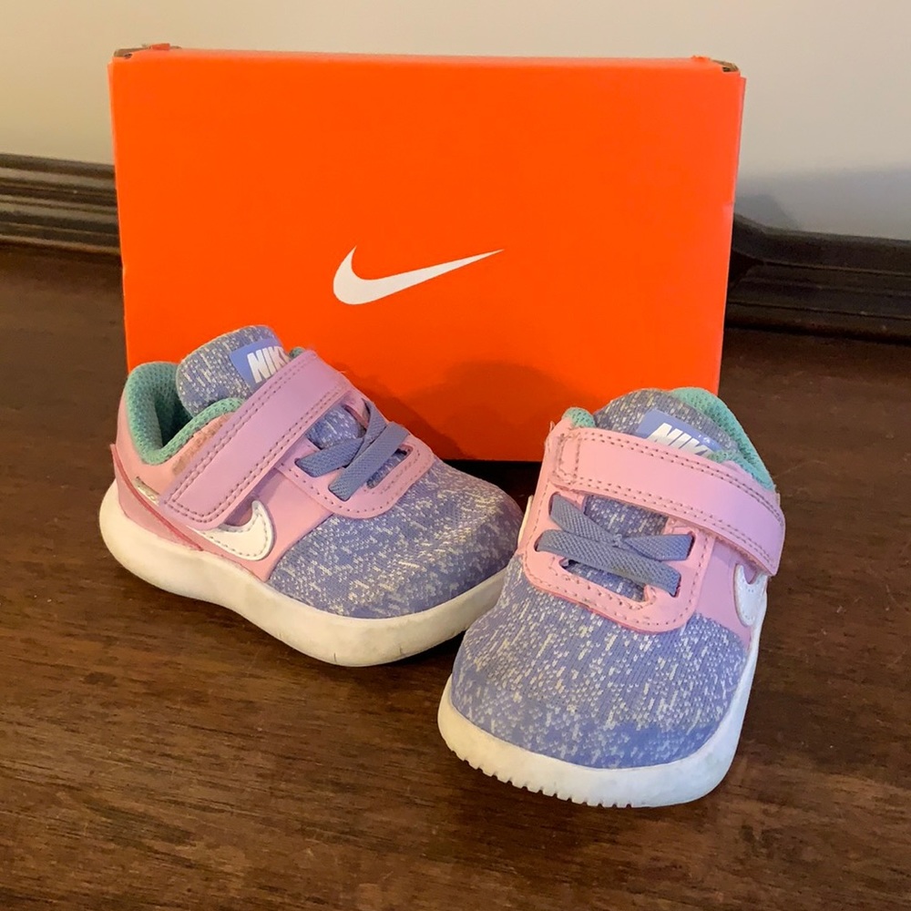 Nike size 4C toddler tennis shoes-pink and purple